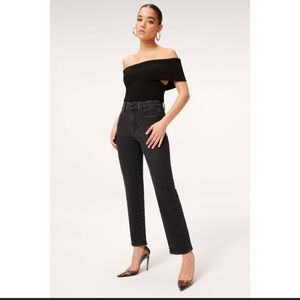 Good American GOOD LEGS STRAIGHT JEANS GS419TFT BLACK184 12/31